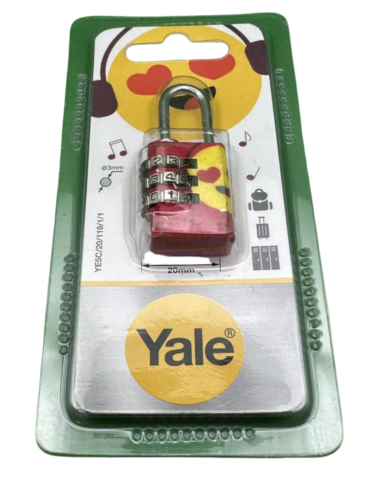 YALE - Emoji Travel Padlock Various Colours