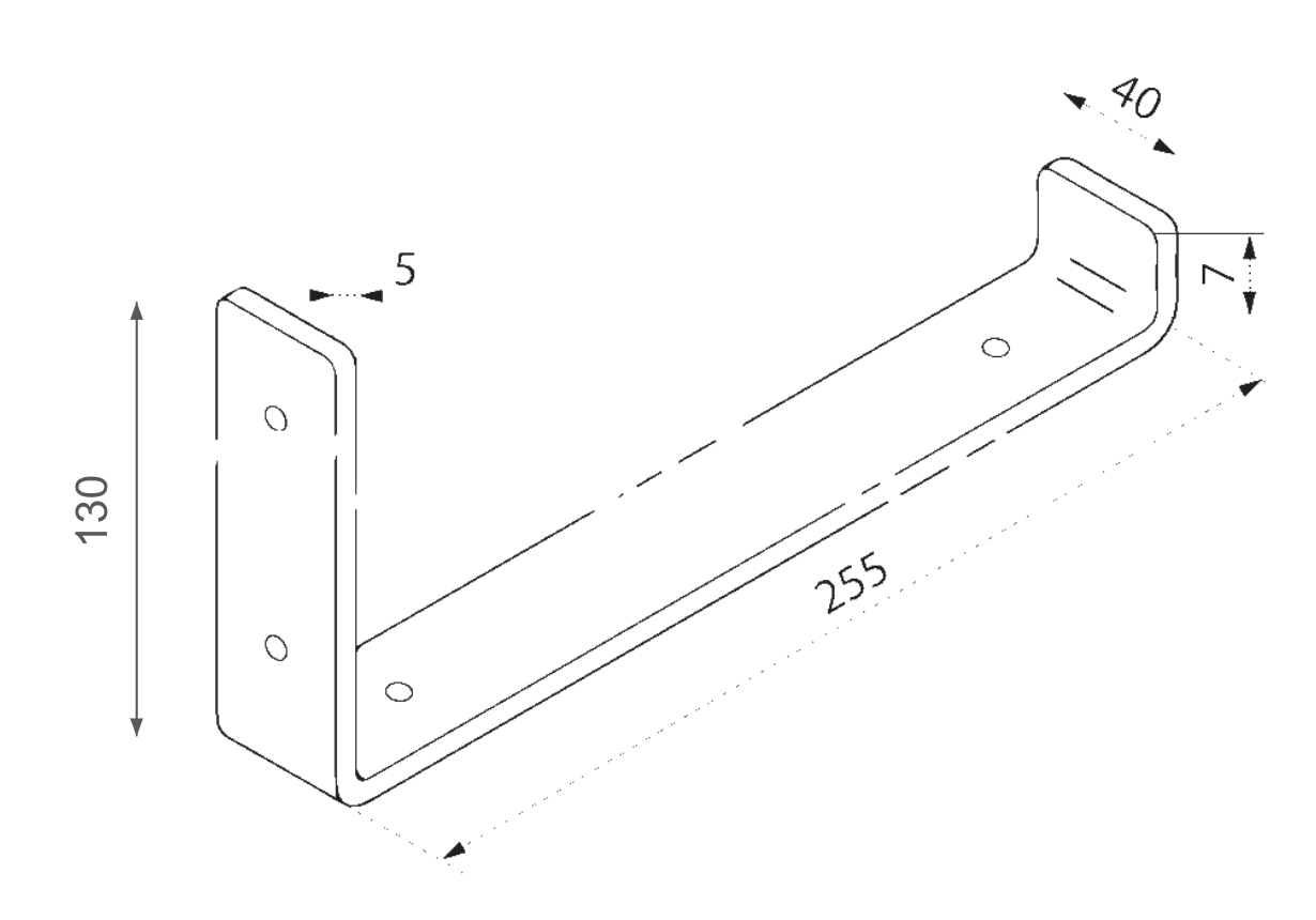 Shelf bracket LOFT "J" or "L" - Various Sizes