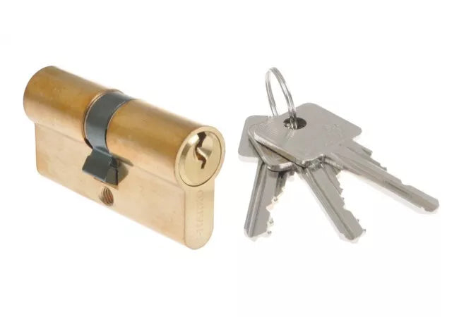 Euro Cylinder Brass 3 Keys - Various Sizes